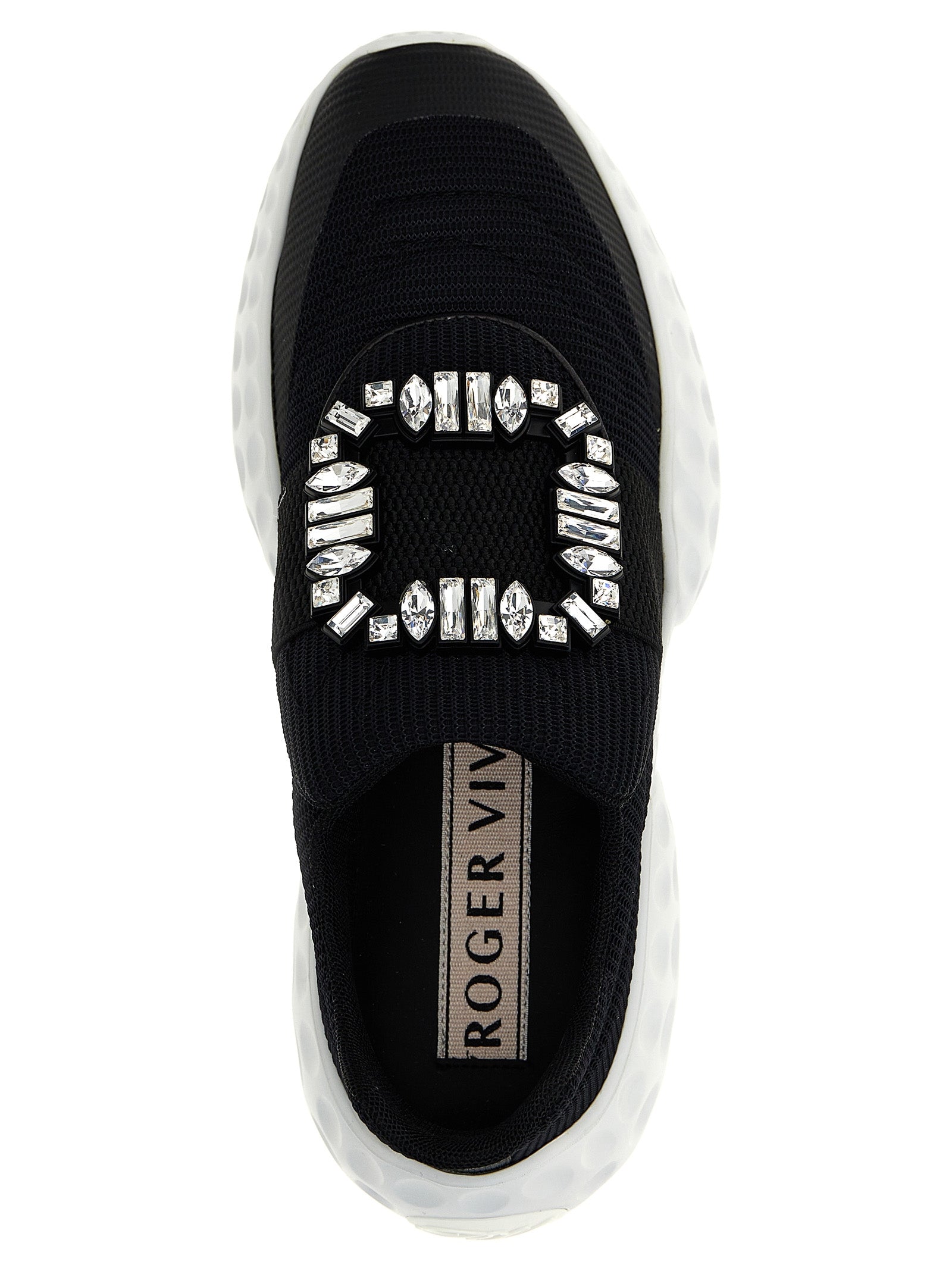 Athletic Sneakers Roger Vivier women nylon polyvinyl polyethylene & polyurethane bicolour, black & white featuring a avant-garde Viv Women's Slip On Nylon Polyvinyl Polyethylene & Polyurethane Athletic Sneakers design with a avant-garde slip-on style for a refined finish.