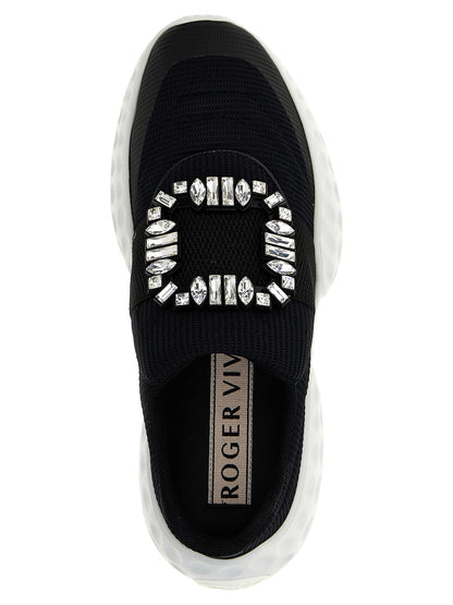Athletic Sneakers Roger Vivier women nylon polyvinyl polyethylene & polyurethane bicolour, black & white featuring a avant-garde Viv Women's Slip On Nylon Polyvinyl Polyethylene & Polyurethane Athletic Sneakers design with a avant-garde slip-on style for a refined finish.