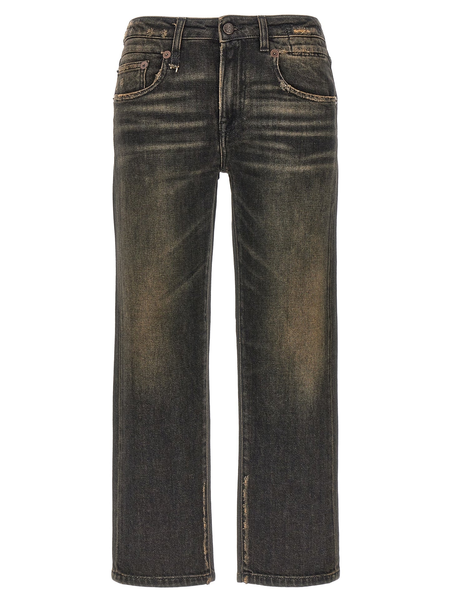 Jeans by R13 for women in stretch denim cotton black features a refined silhouette with a refined straight & boyfriend, defined by a and a refined long for a refined finish.