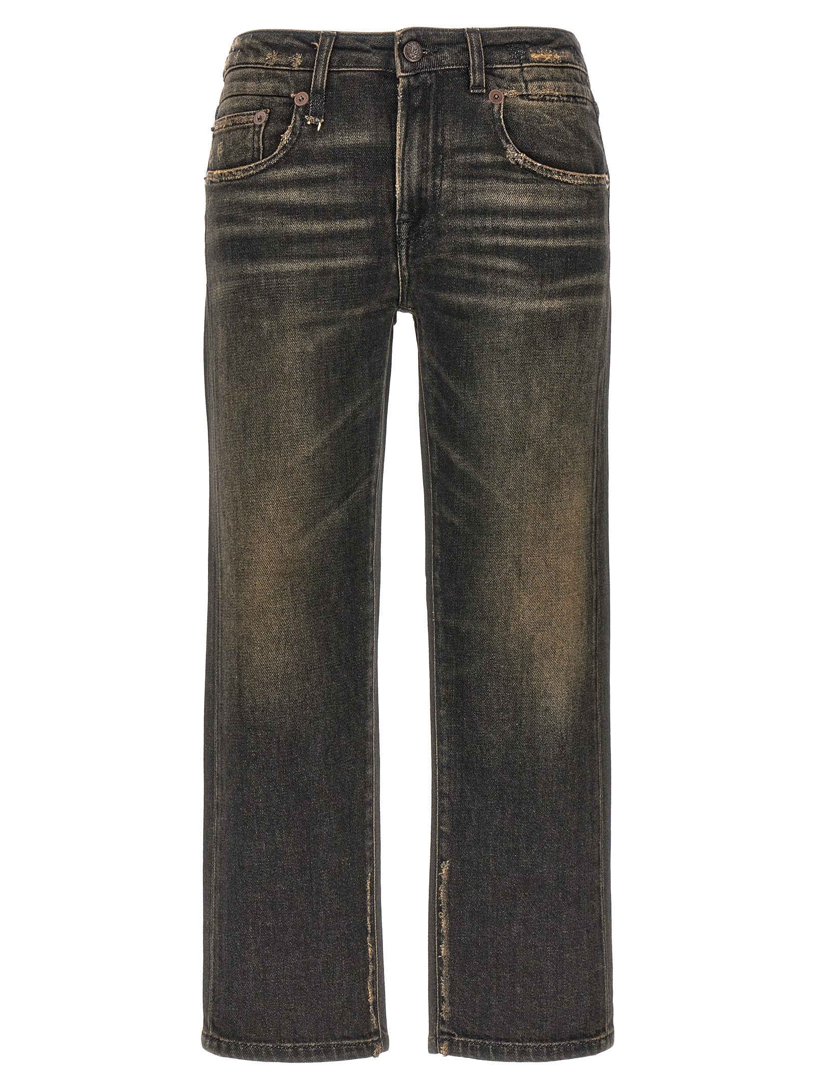 Jeans by R13 for women in stretch denim cotton black features a refined silhouette with a refined straight & boyfriend, defined by a and a refined long for a refined finish.