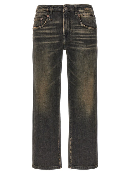 Jeans by R13 for women in stretch denim cotton black features a refined silhouette with a refined straight & boyfriend, defined by a and a refined long for a refined finish.
