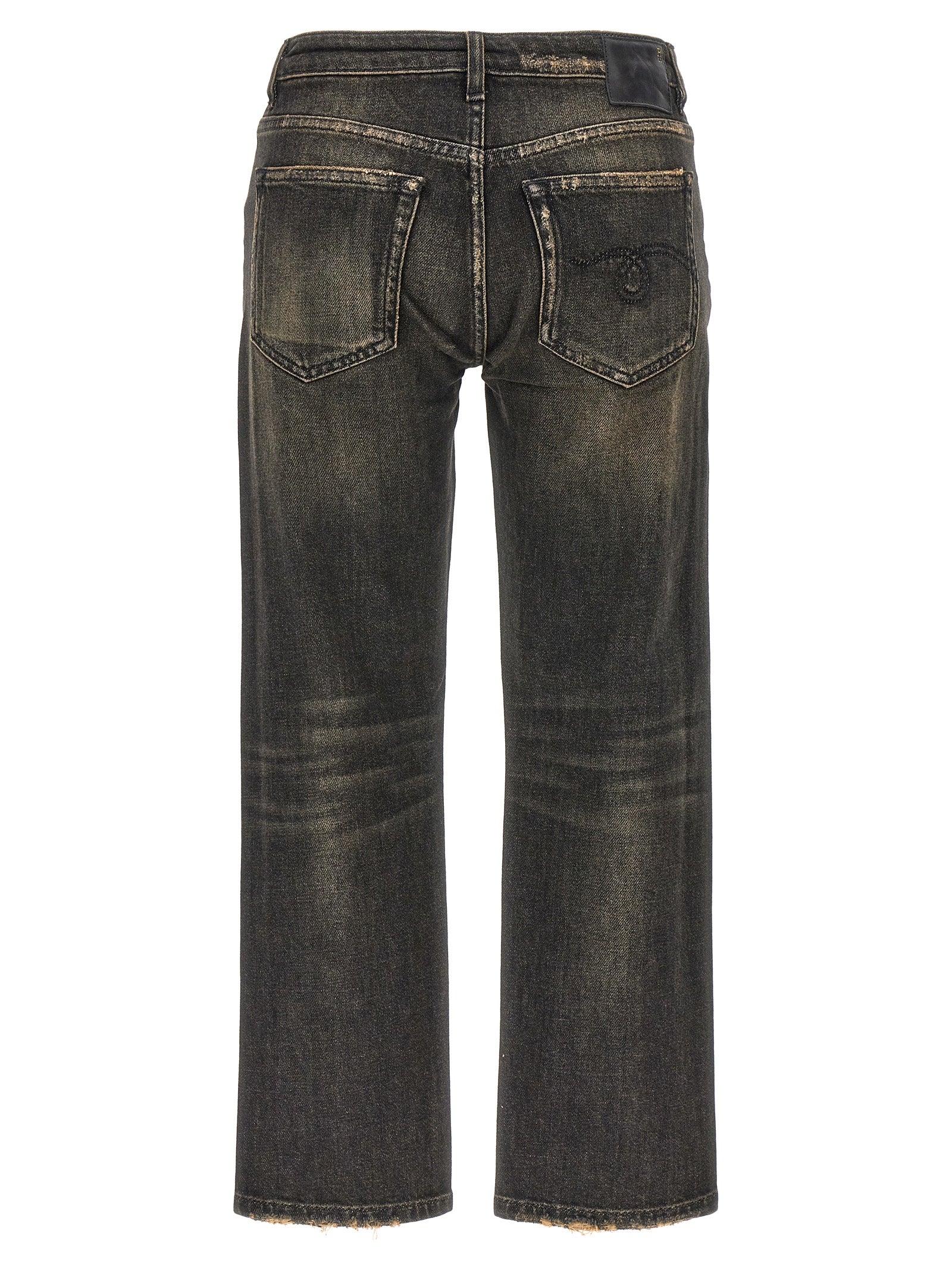 Jeans by R13 for women in stretch denim cotton black features an sophisticated and straight & boyfriend with a precise long, creating a sophisticated and sophisticated silhouette.