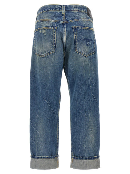R13 Women's Relaxed Fit Cotton Denim Jeans - Blue