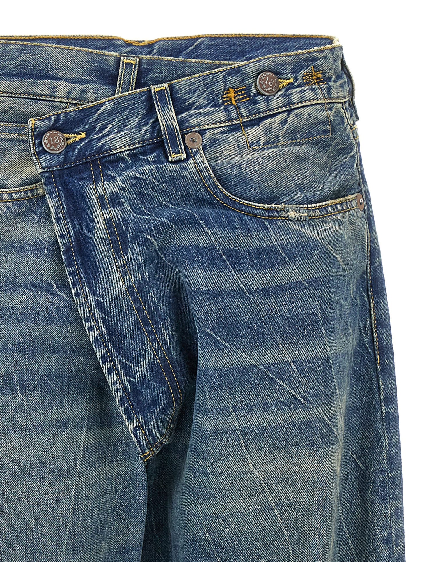 R13 Women's Relaxed Fit Cotton Denim Jeans - Blue