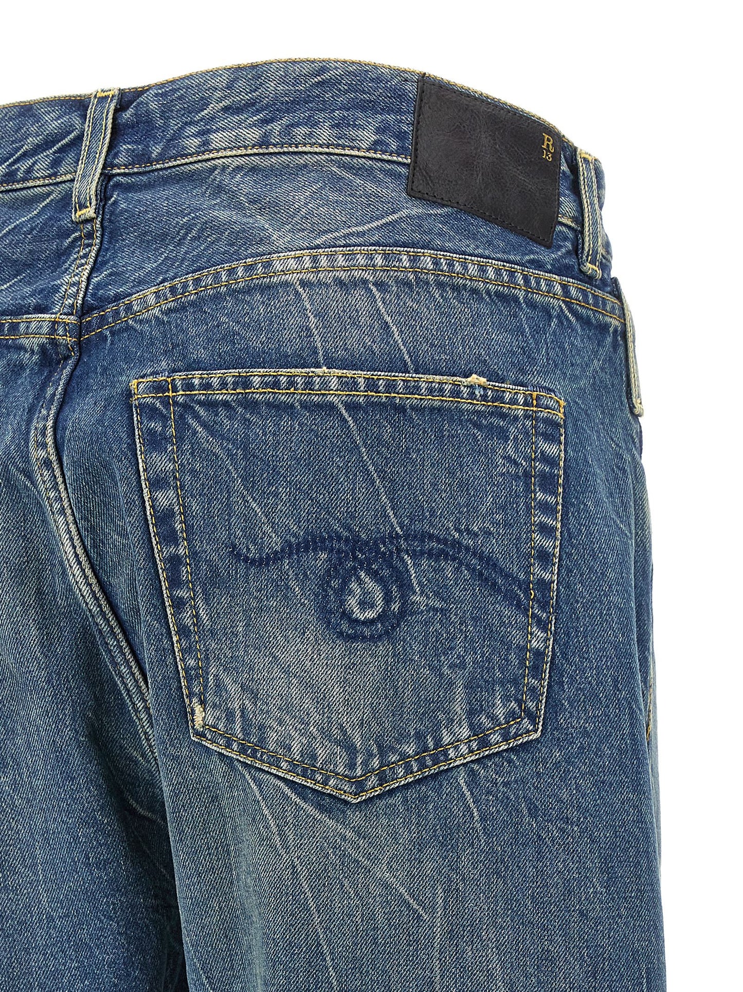 R13 Women's Relaxed Fit Cotton Denim Jeans - Blue
