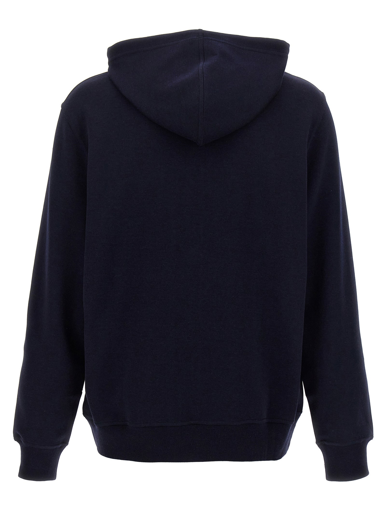 Sweatshirt Hoodie by Brunello Cucinelli for men in silk polyamide cotton & cashmere blue features an dramatic silhouette, showcasing a sophisticated hooded neckline and dramatic for a refined, modern aesthetic.