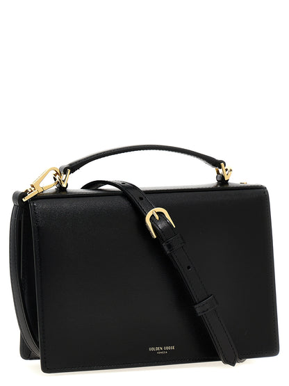 Handbag by Golden Goose for women in leather & metal black features a refined silhouette, showcasing a secure clip, organized , and versatile shoulder-strap, handle & adjustable-strap for a refined finish.