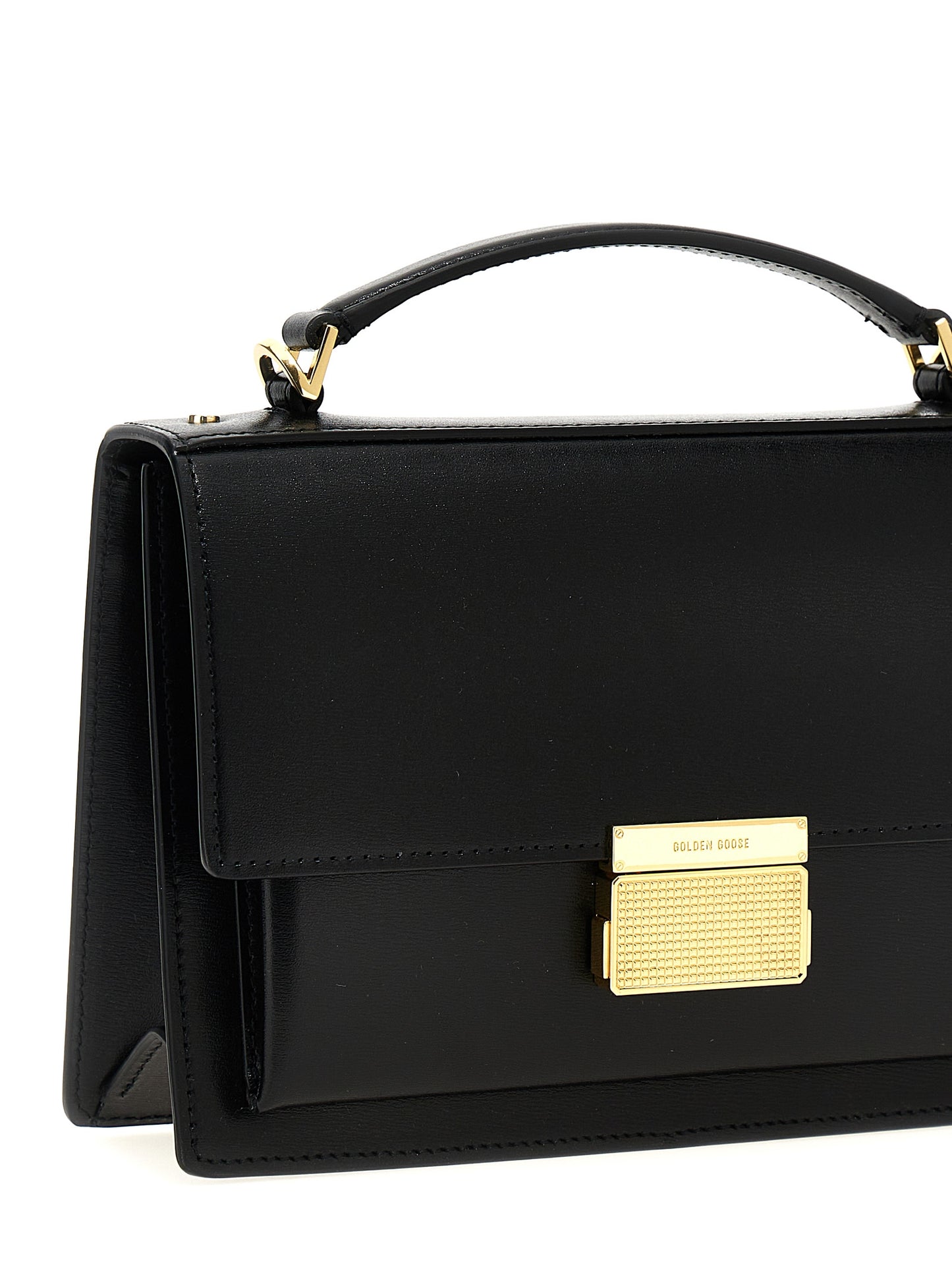 Handbag by Golden Goose for women in leather & metal black presents a ornamental silhouette, showcasing a secure clip, ample , and versatile shoulder-strap, handle & adjustable-strap for a ornamental finish.