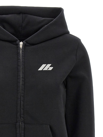 Sweatshirt Hoodie by Balenciaga for women in stretch cotton black & print features a authentic silhouette, showcasing a sophisticated hooded neckline and authentic detail for a refined finish.