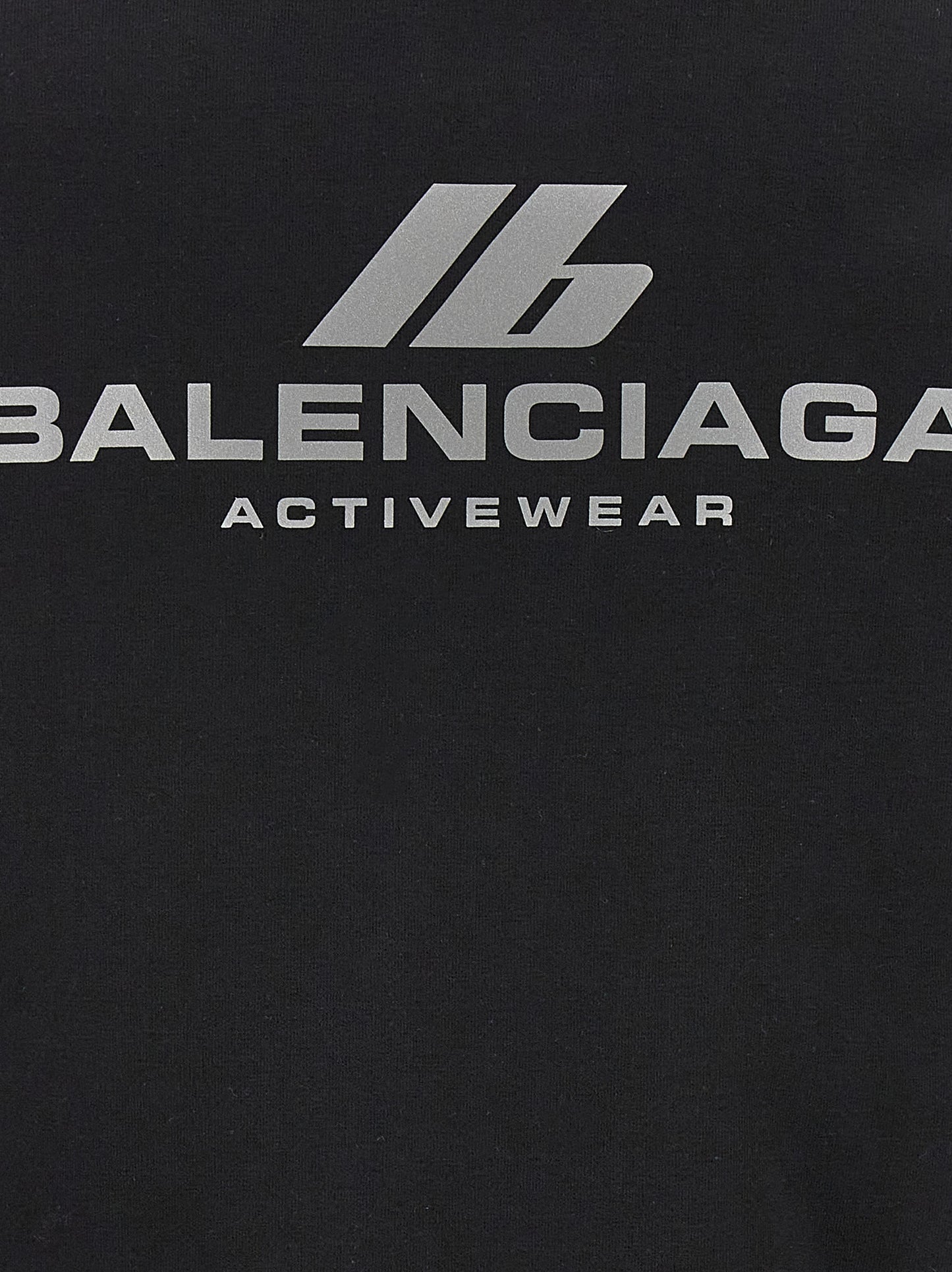Sweatshirt Hoodie by Balenciaga for women in stretch cotton black & print features an avant-garde silhouette, showcasing a sophisticated and detail for a truly avant-garde finish.
