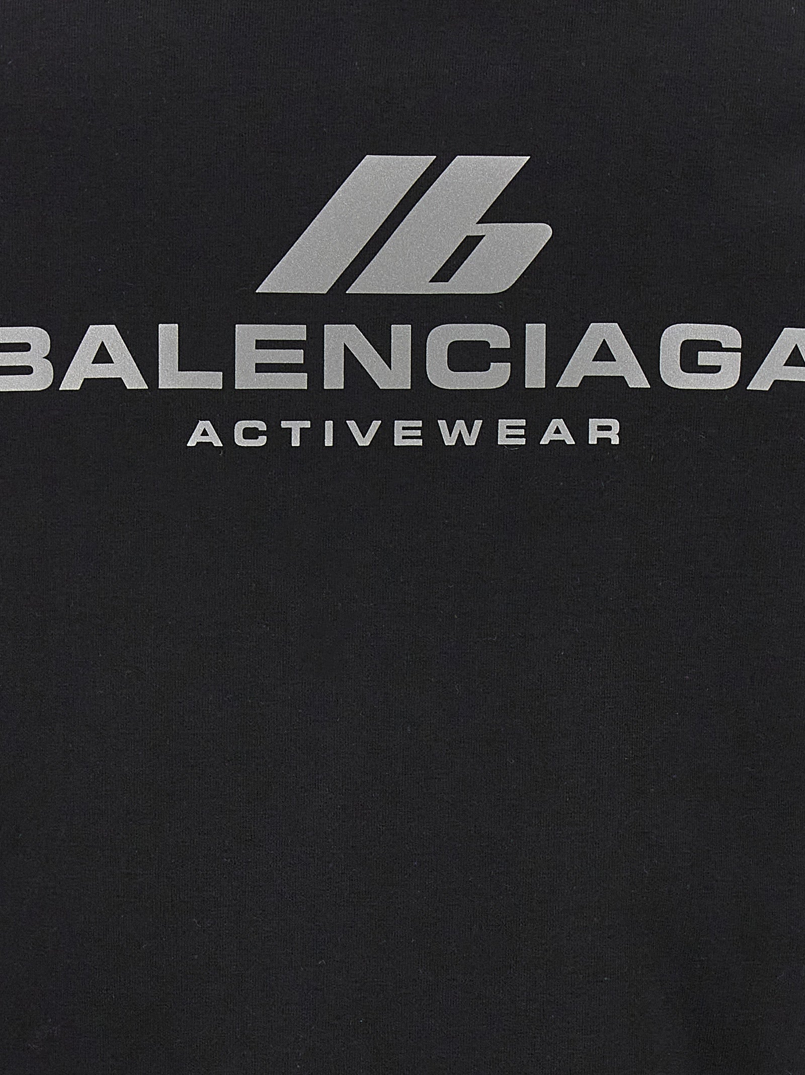 Sweatshirt Hoodie by Balenciaga for women in stretch cotton black & print features an avant-garde silhouette, showcasing a sophisticated and detail for a truly avant-garde finish.