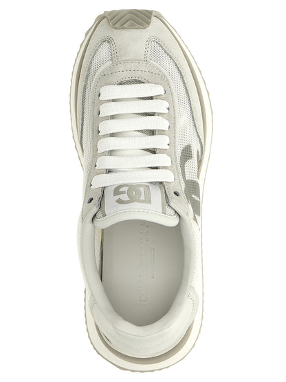 Athletic Sneakers by Dolce & Gabbana for women in calfskin leather & polyester white features an exquisite silhouette, showcasing the premium athletic style of the Women's Athletic Calfskin Leather & Polyester Sneakers with an exquisite finish.