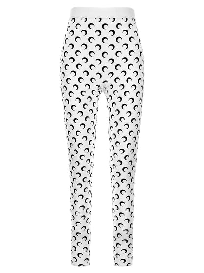 Activewear Leggings by Marine Serre for women in stretch polyamide bicolour, black & white features a contemporary silhouette, showcasing advanced with a contemporary leggings, long, and .