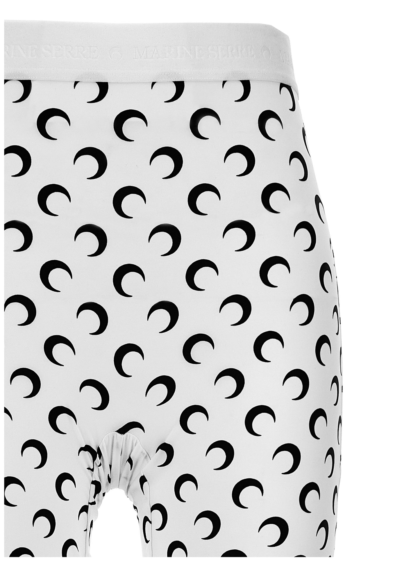 Activewear Leggings by Marine Serre for women in stretch polyamide bicolour, black & white features an versatile silhouette, showcasing with a versatile leggings, long, and for a high-performance look.