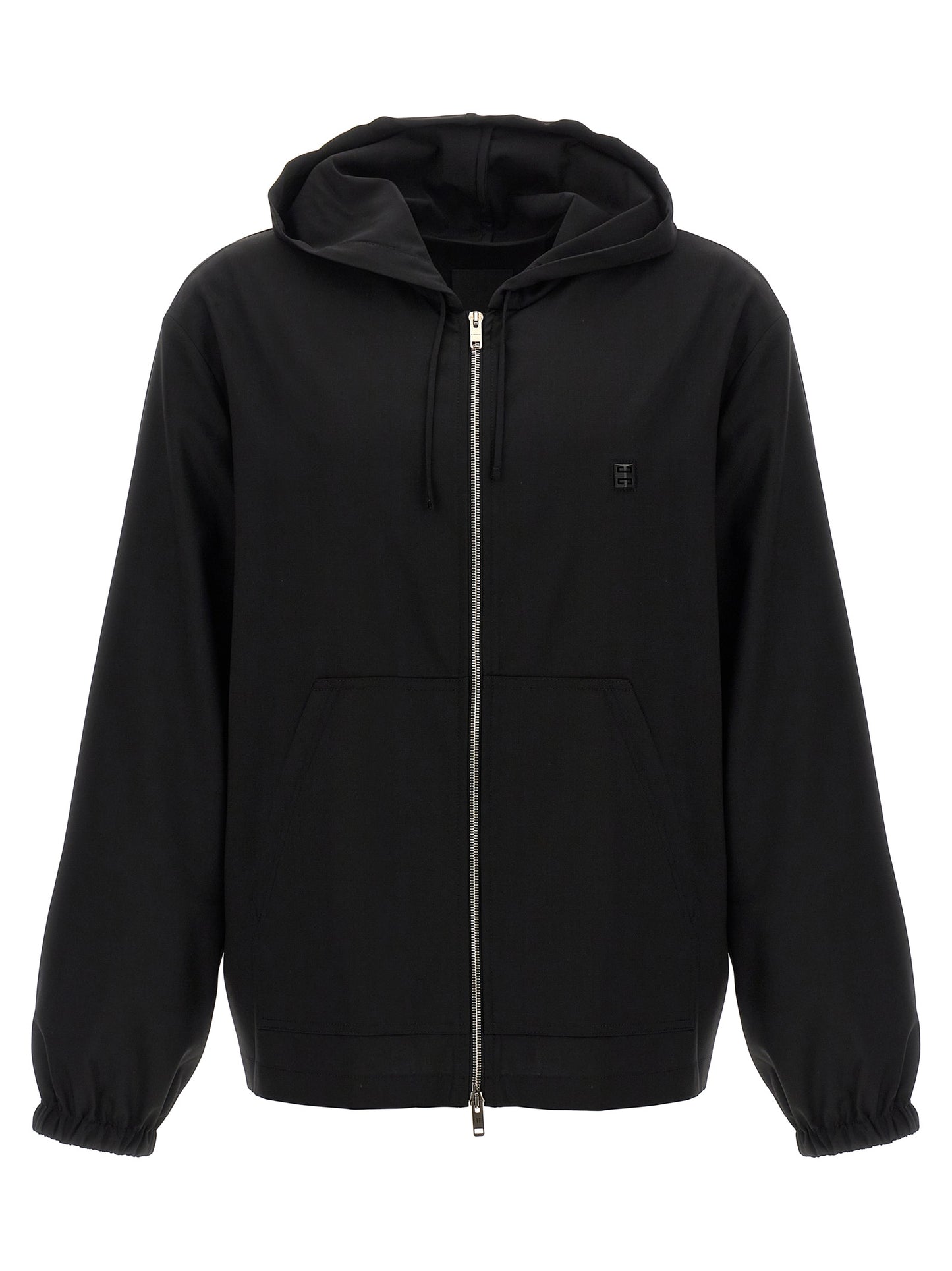 Sweatshirt Hoodie by Givenchy for men in virgin wool black features an avant-garde silhouette, showcasing a sophisticated hooded neckline and detail for a truly avant-garde finish.