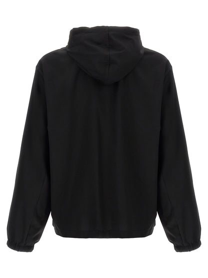 Sweatshirt Hoodie by Givenchy for men in virgin wool black features a edgy silhouette, detailed with a edgy hooded neckline and for a refined finish.