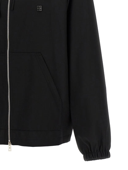 Sweatshirt Hoodie by Givenchy for men in virgin wool black features an luminous silhouette, showcasing a sophisticated and for a truly luminous look.