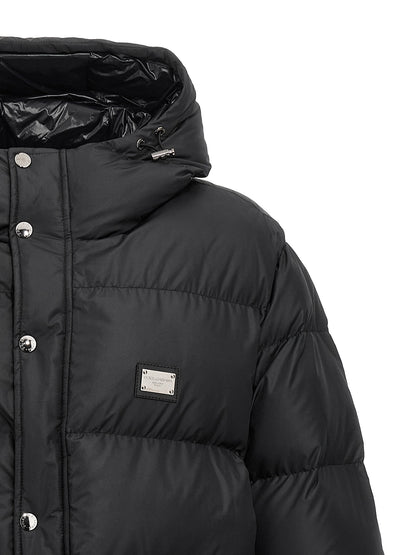 Dolce & Gabbana Men's Quilted Down Padded Polyester Puffer Jacket - Black