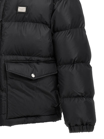 Dolce & Gabbana Men's Quilted Down Padded Polyester Puffer Jacket - Black