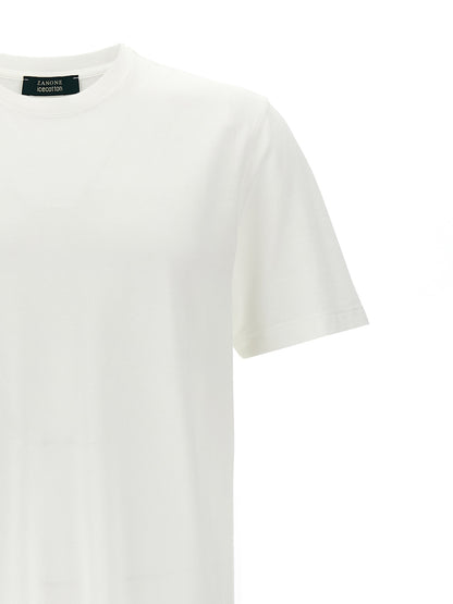T-Shirt by ZANONE for men in cotton white showcases a chic silhouette, artfully detailed with a chic and for a chic finish.