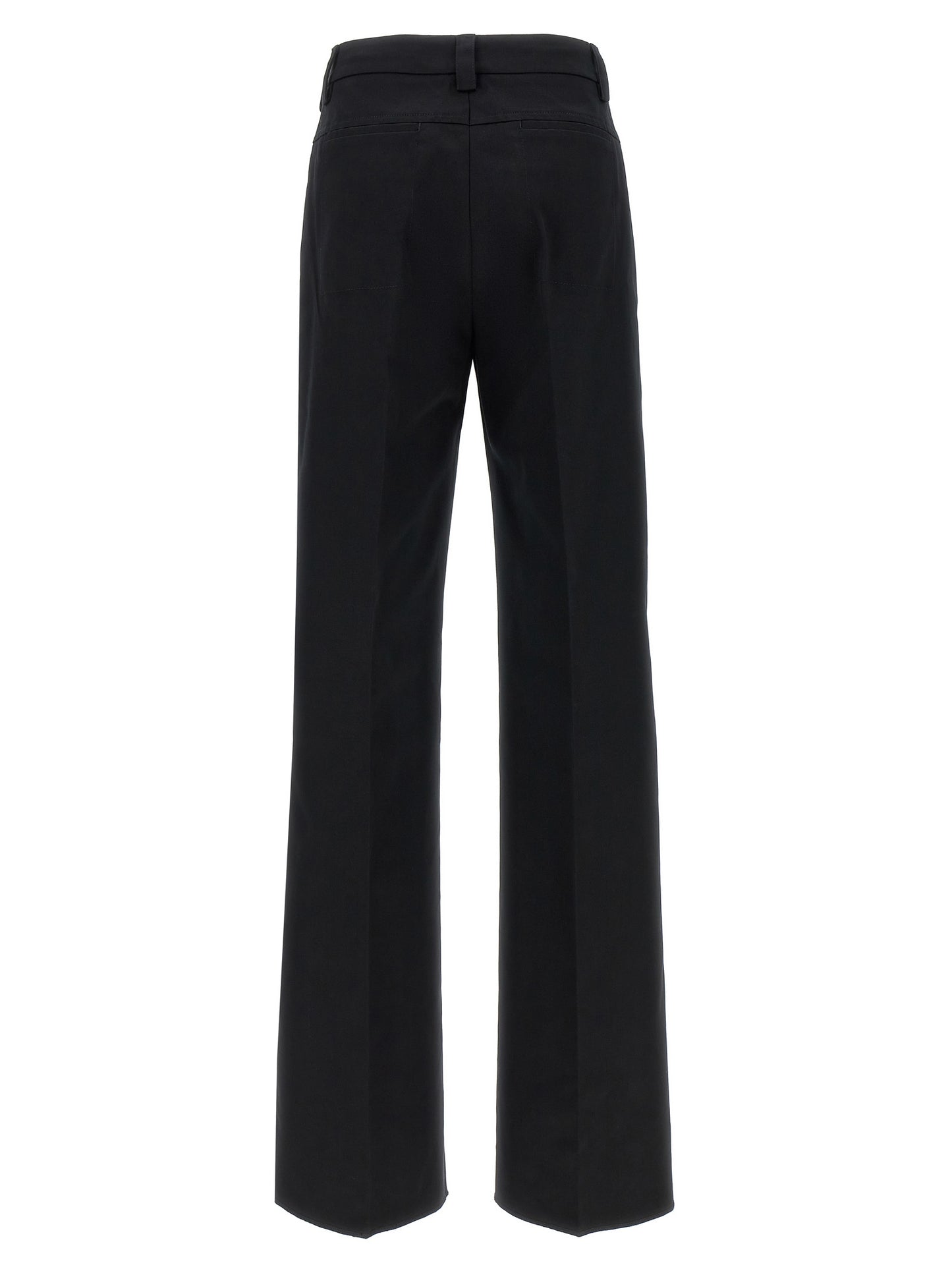 Casual Pants by THELATEST for women in cotton canvas black features a refined silhouette with a refined wide, defined by a and a refined long for a refined finish.