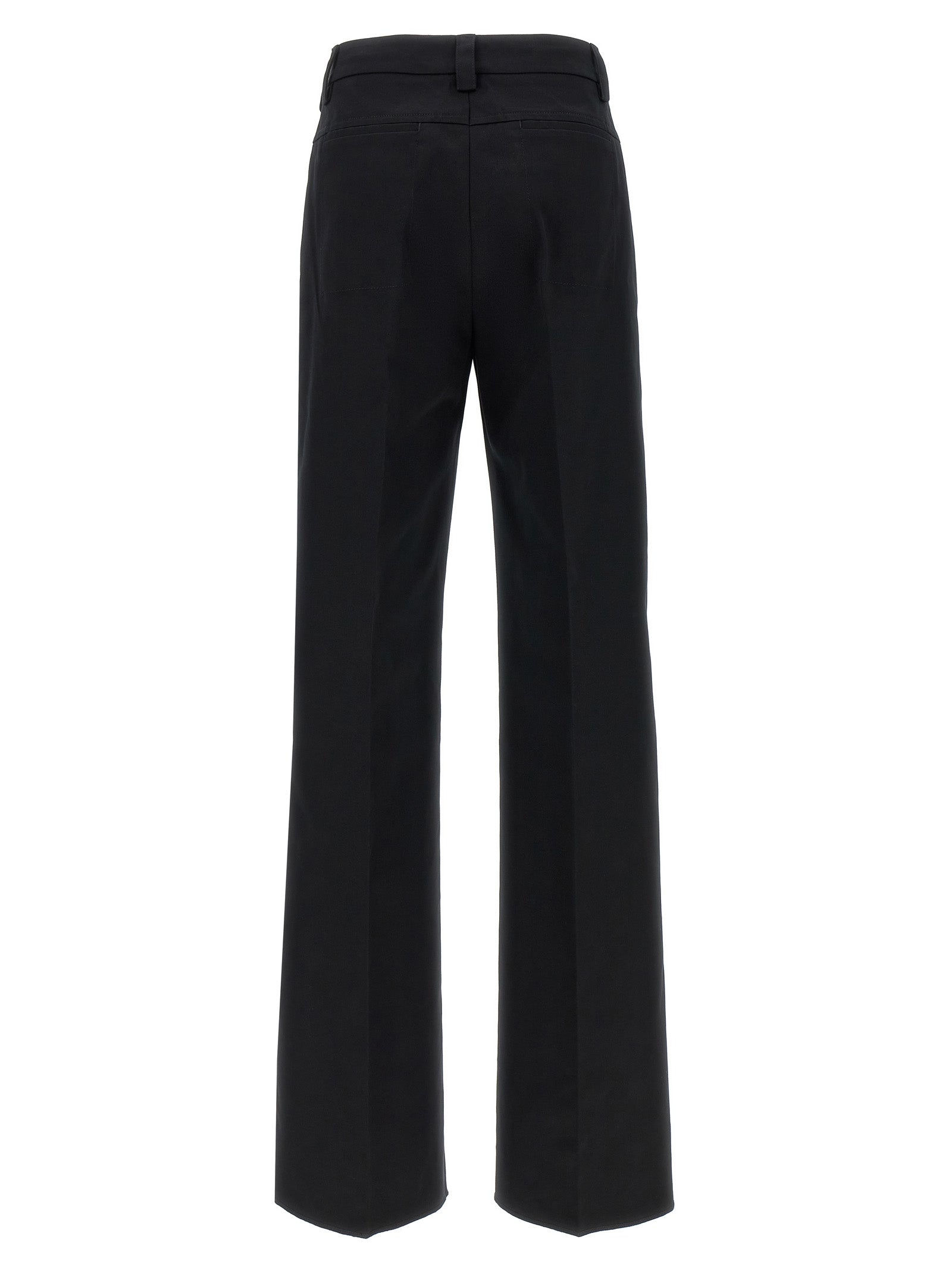 Casual Pants by THELATEST for women in cotton canvas black features a refined silhouette with a refined wide, defined by a and a refined long for a refined finish.