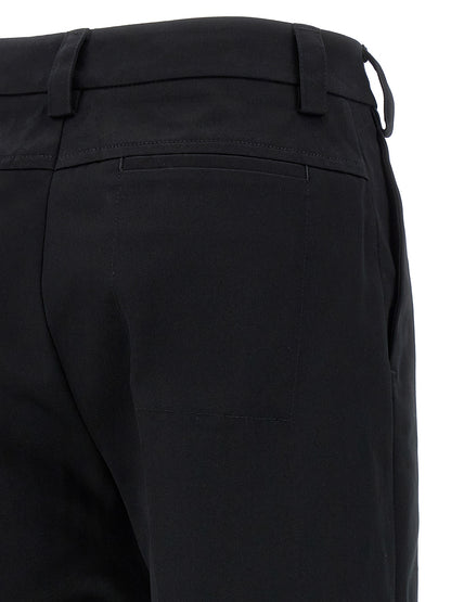 Casual Pants by THELATEST for women in cotton canvas black features an sophisticated and wide with a precise long, creating a sophisticated and sophisticated silhouette.