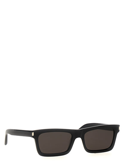Sunglasses by Saint Laurent for men in wool black features a contemporary silhouette, showcasing a contemporary in black coloured frame with high-performance .