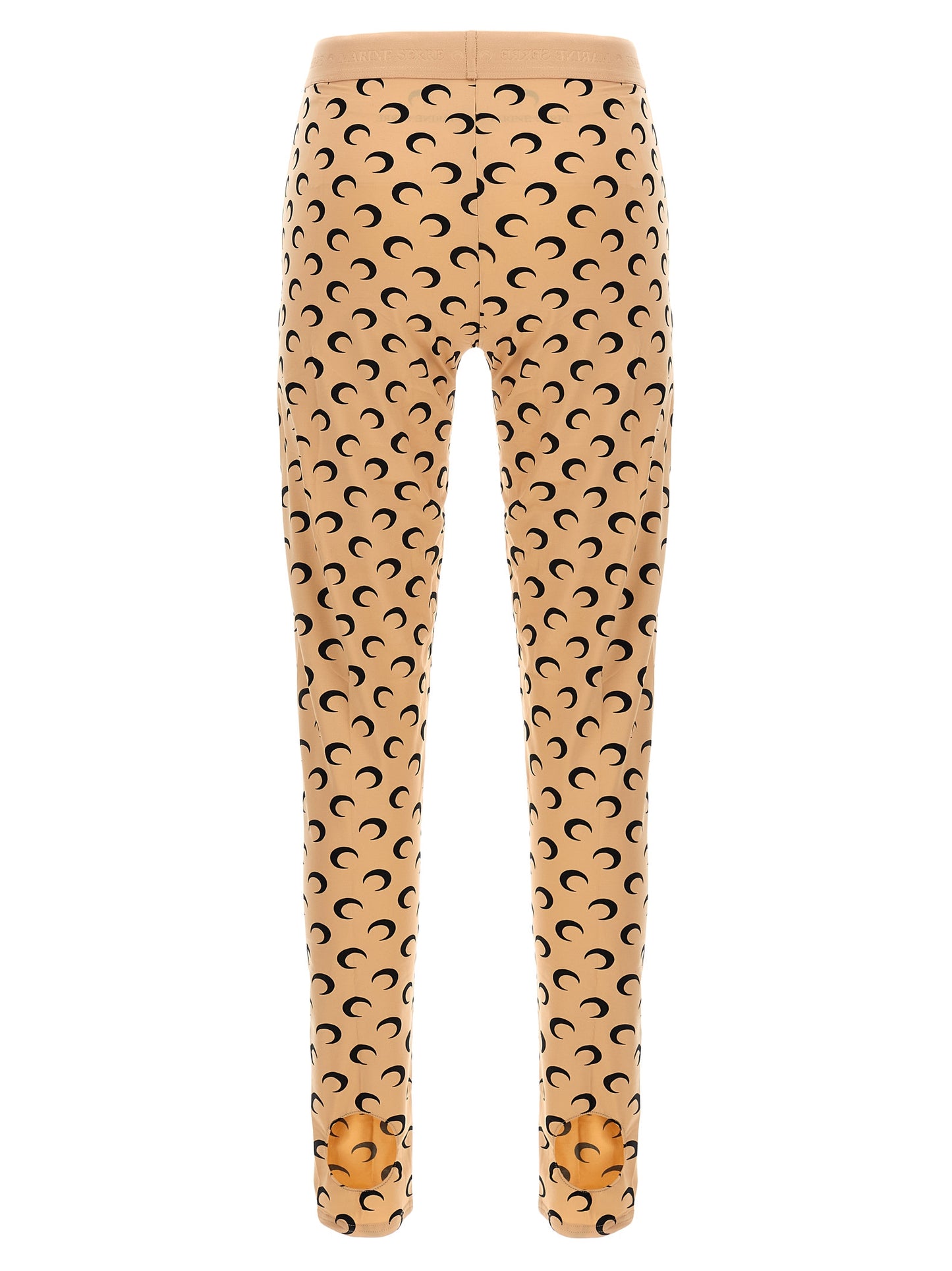 Activewear Leggings by Marine Serre for women in stretch polyamide beige features an dynamic leggings with long and , showcasing functional .