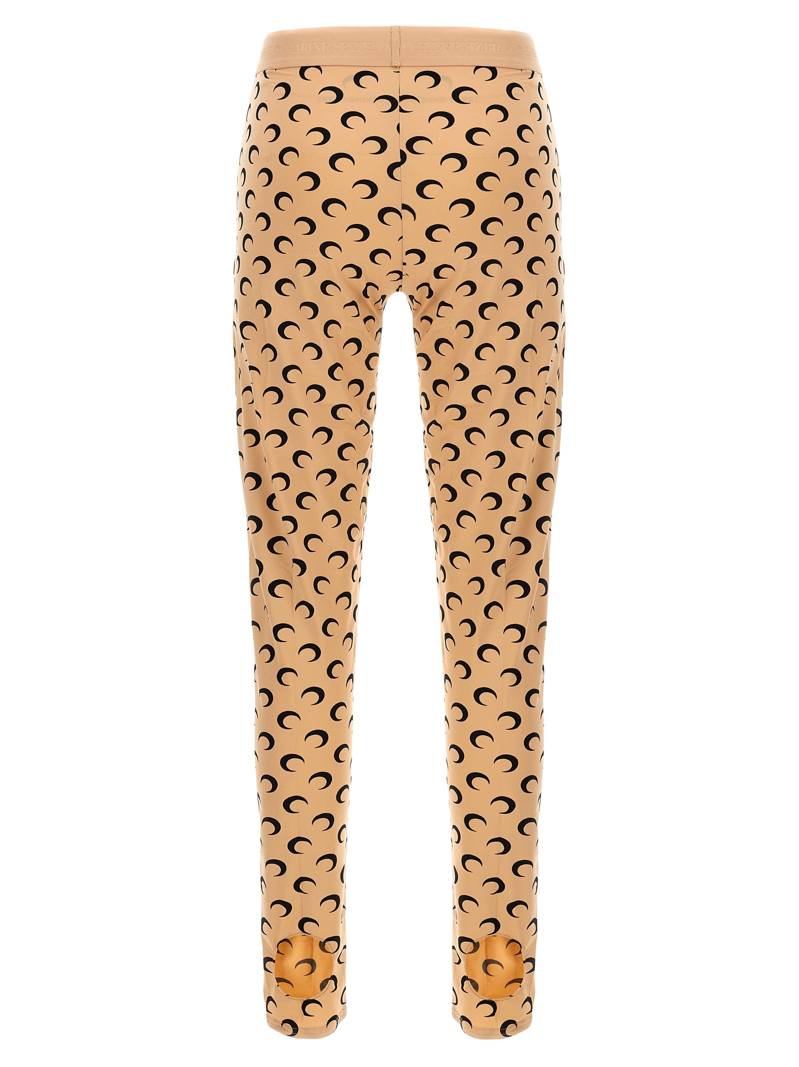 Activewear Leggings by Marine Serre for women in stretch polyamide beige features an dynamic leggings with long and , showcasing functional .