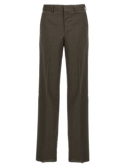Fendi Men's Straight Leg Wool Trousers - Bicolour Green