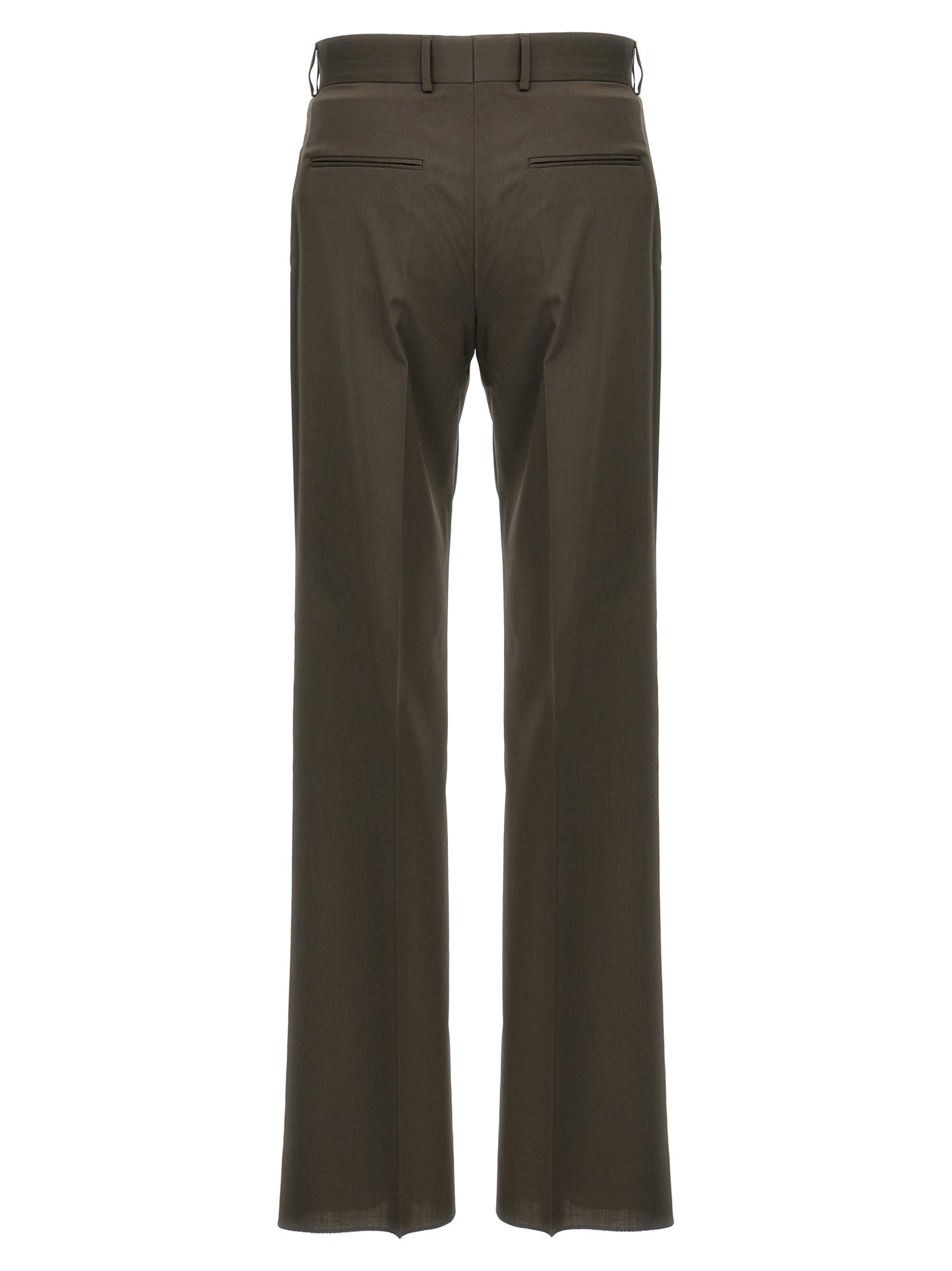 Fendi Men's Straight Leg Wool Trousers - Bicolour Green