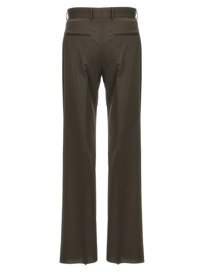 Fendi Men's Straight Leg Wool Trousers - Bicolour Green