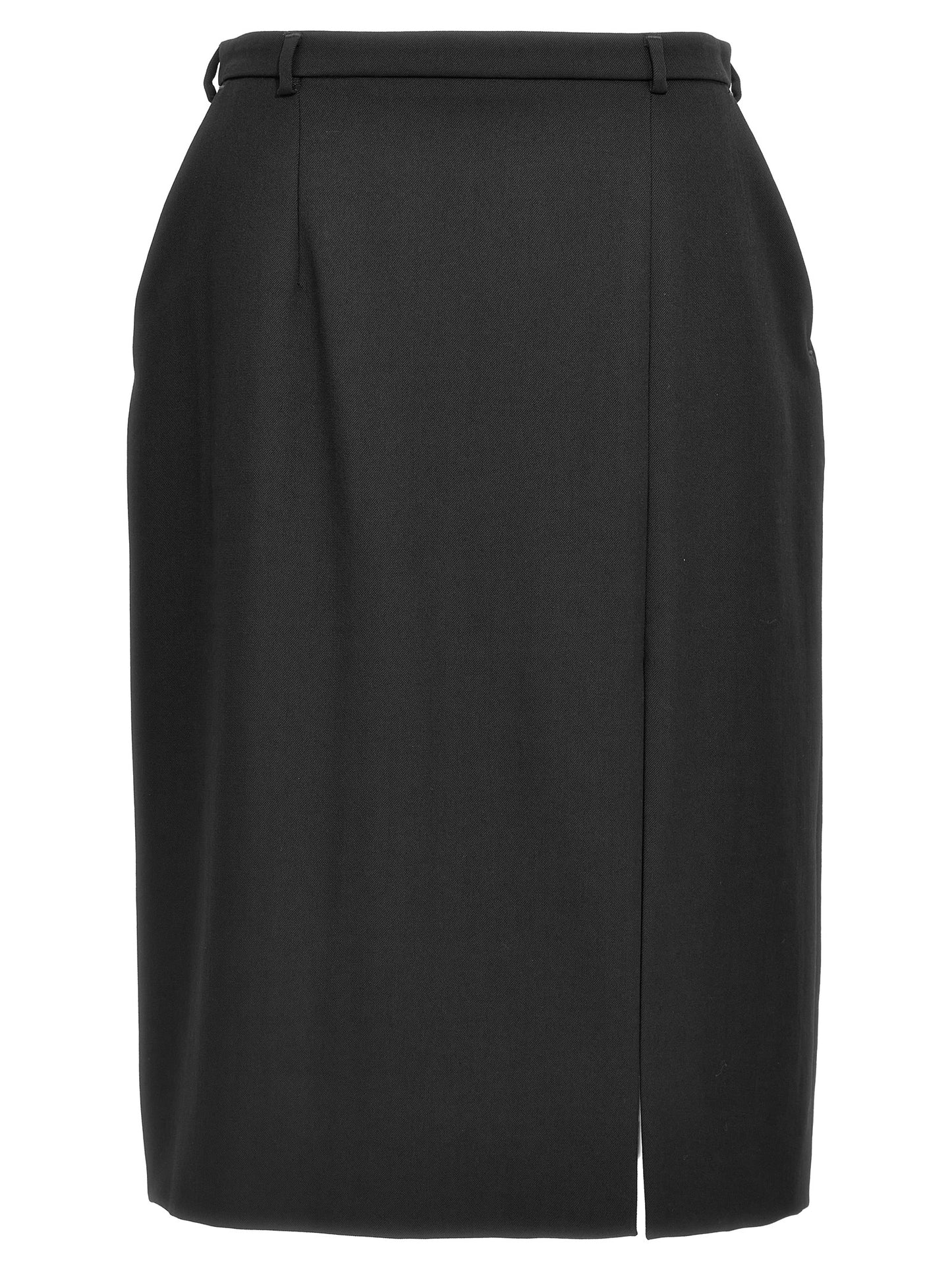 Skirt by Dolce & Gabbana for women in virgin wool black features an tailored silhouette, artfully capturing the essence of Women's Virgin Wool Skirt in a sophisticated midi.