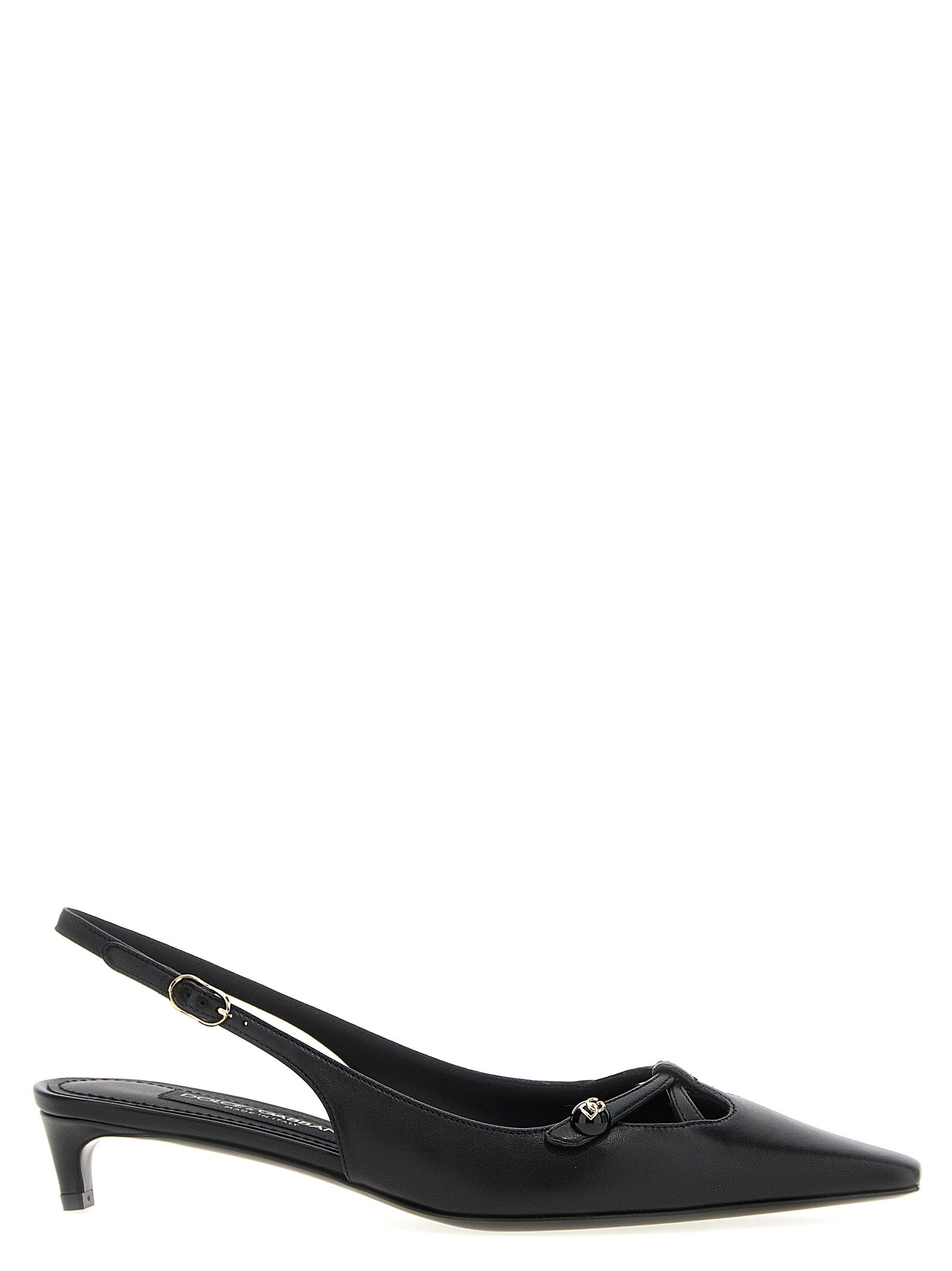 This Mid-Heel Slingback Pumps Heels by Dolce & Gabbana for women in lamb leather black presents a effortlessly chic silhouette from the Women's Lamb Leather Mid-Heel Slingback Pumps Heels collection, featuring a effortlessly chic mid-heel and effortlessly chic .