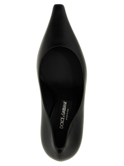 High-Heel Pumps Heels by Dolce & Gabbana for women in plush lamb leather black features an captivating silhouette, showcasing the elegant Women's Plush Lamb Leather High-Heel Pumps Heels design with a high-heel and a sophisticated .