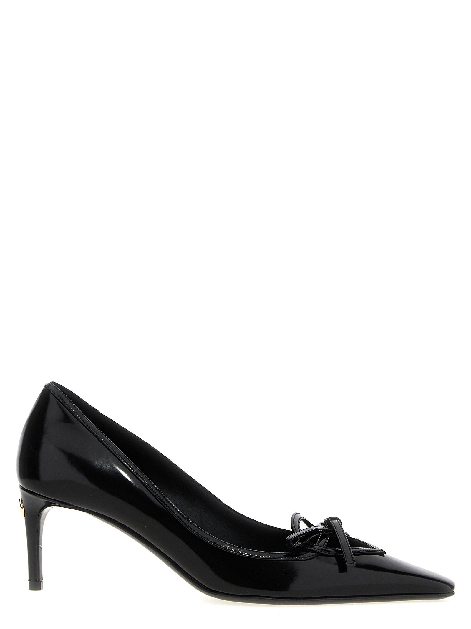 Mid-Heel Pumps Heels by Dolce & Gabbana for women in calfskin leather black features an effortlessly chic silhouette from the Women's Calfskin Leather Mid-Heel Pumps Heels collection, showcasing a mid-heel and effortlessly chic for a effortlessly chic look.