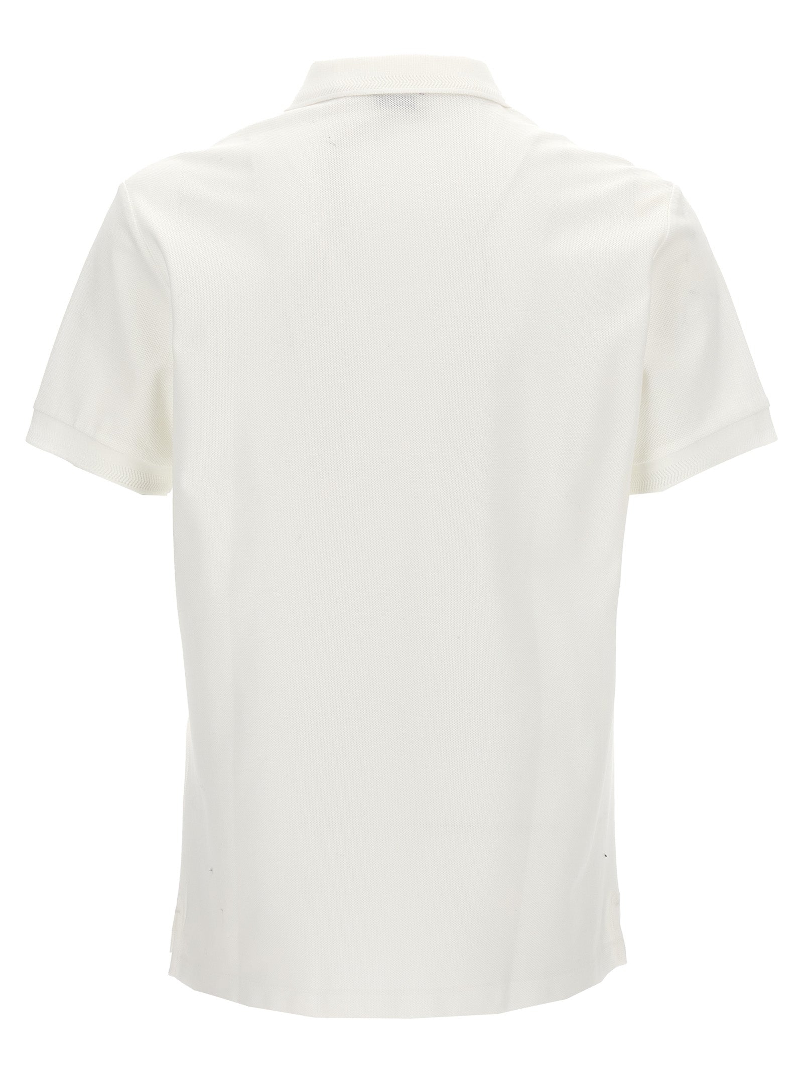 Polo Shirt by Burberry for men in cotton white showcases a sharp silhouette, detailed with a refined and sharp for a sophisticated finish.