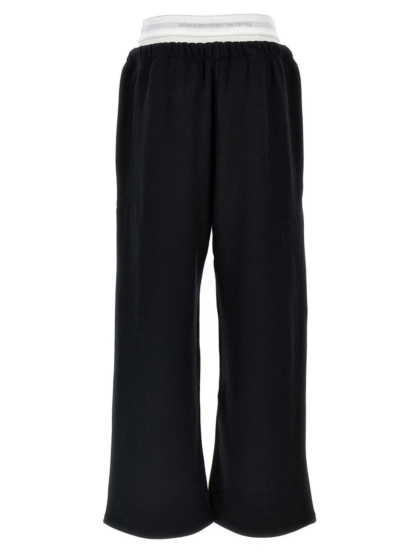 Joggers by T BY ALEXANDER WANG for women in cotton black features an refined tailoring silhouette, showcasing a premium wide with a and long cut for a refined tailoring look.