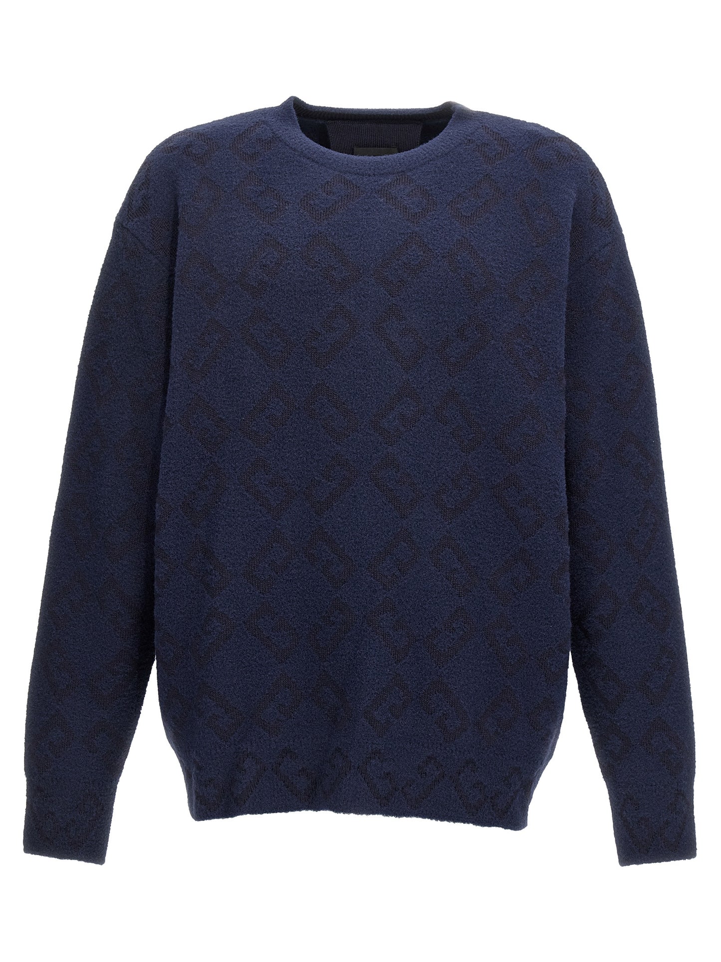 Cardigan by Givenchy for men in polyamide wool blue presents a textural silhouette, artfully finished with a textural crew neckline and long-sleeve for a sophisticated, textural look.