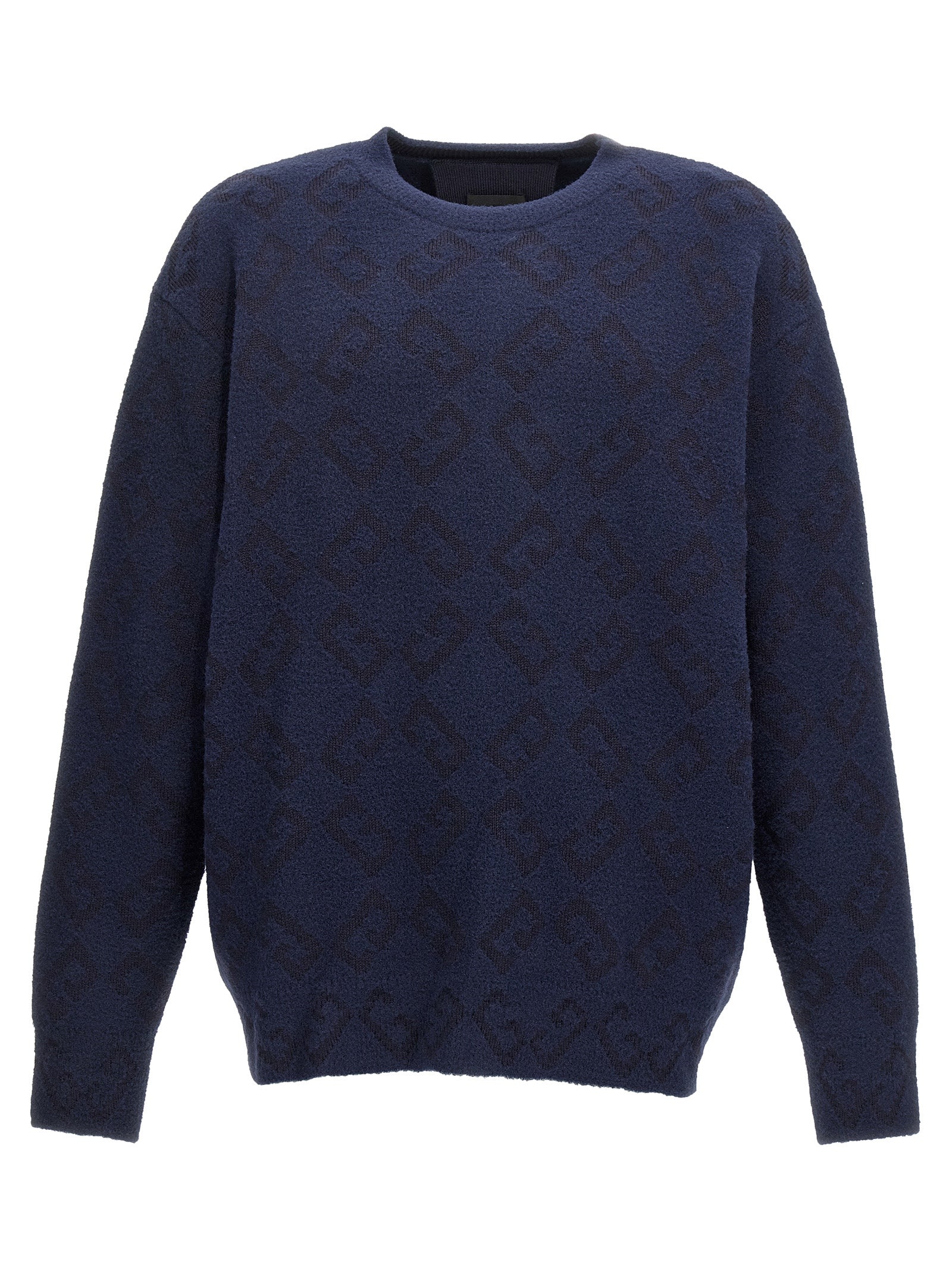 Cardigan by Givenchy for men in polyamide wool blue presents a textural silhouette, artfully finished with a textural crew neckline and long-sleeve for a sophisticated, textural look.
