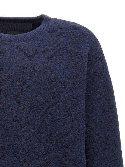 Cardigan by Givenchy for men in polyamide wool blue showcases a luxurious silhouette, meticulously detailed with a sophisticated crew neckline and for a refined finish.