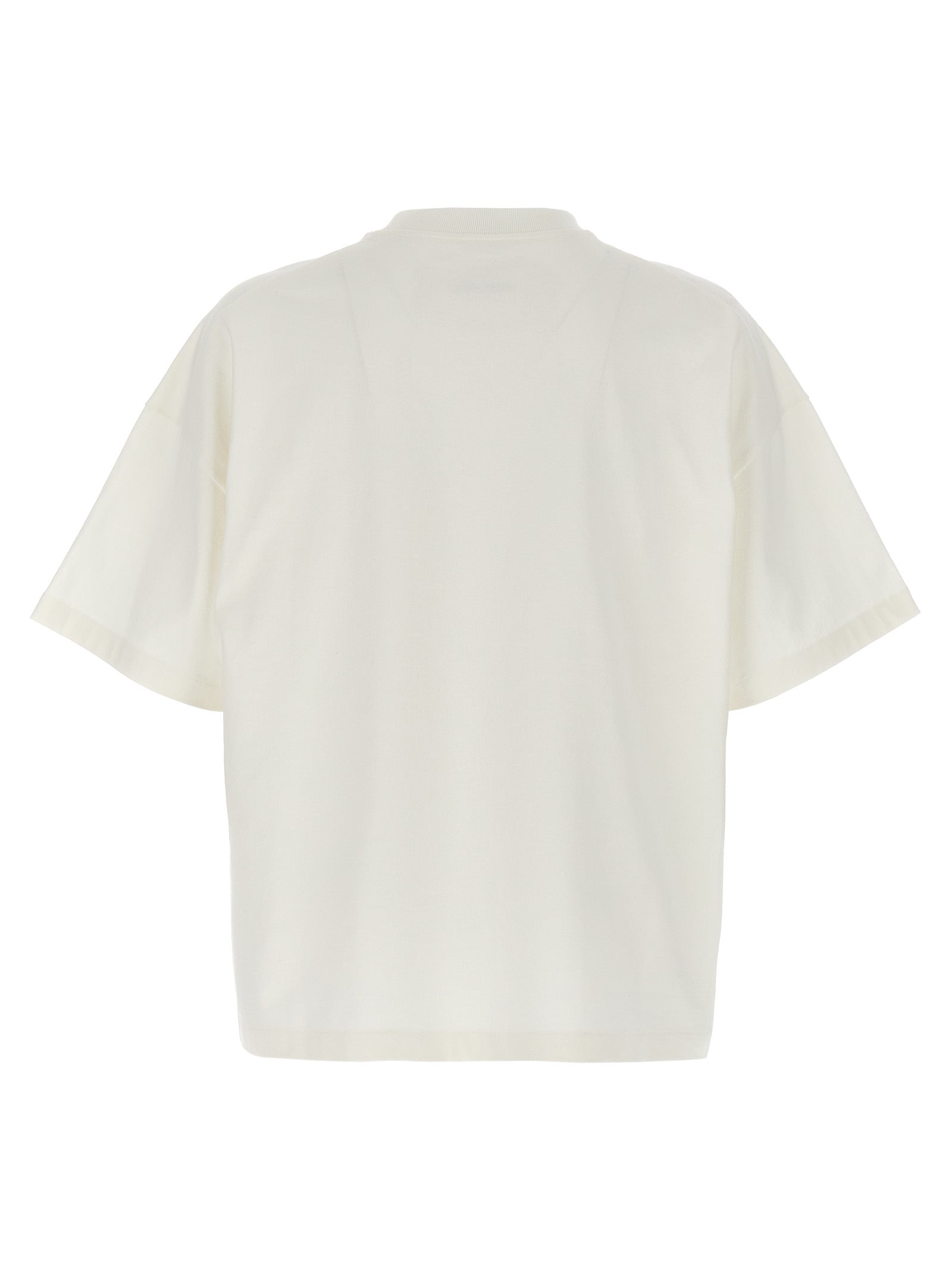 T-Shirt by Jil Sander for men in cotton white & print features an edgy silhouette, meticulously detailed with a sophisticated and crew neckline for a truly edgy finish.