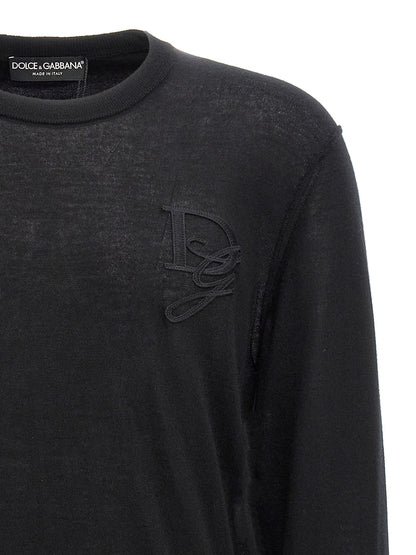 Cardigan by Dolce & Gabbana for men in cashmere black presents a textural silhouette, artfully finished with a textural crew neckline and for a sophisticated, textural look.