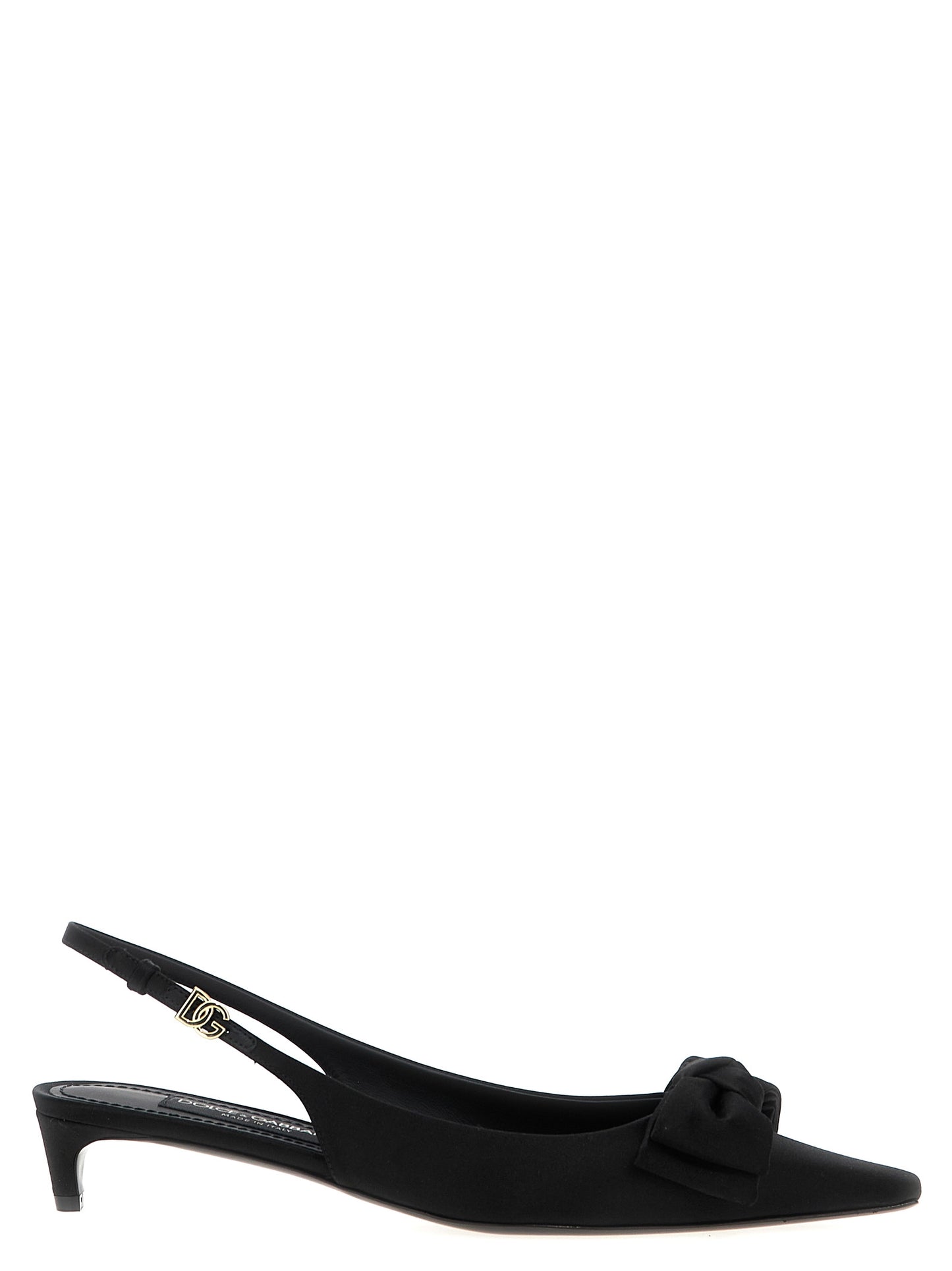 Mid-Heel Slingback Pumps Heels by Dolce & Gabbana for women in viscose silk satin black features a effortless chic silhouette, showcasing the Women's Viscose Silk Satin Mid-Heel Slingback Pumps Heels design with a effortless chic mid-heel and for a effortless chic finish.
