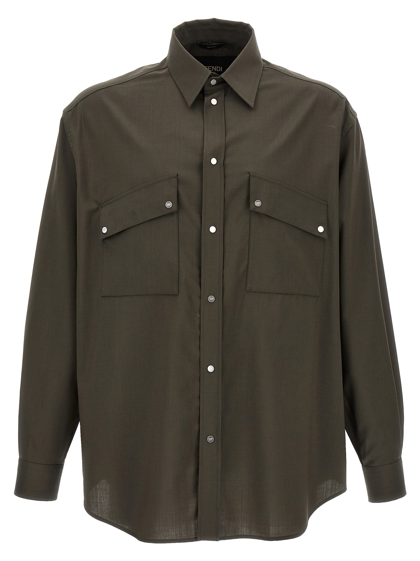 Blouse by Fendi for men in wool bicolour & green, featuring a nuanced and nuanced for a sophisticated finish.