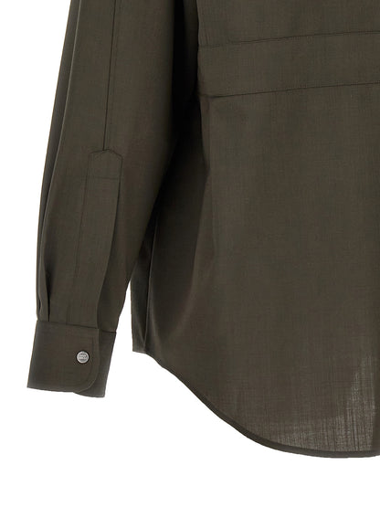 Blouse by Fendi for men in wool bicolour & green showcases a sleek silhouette, elegantly detailed with a sleek and for a sleek finish.