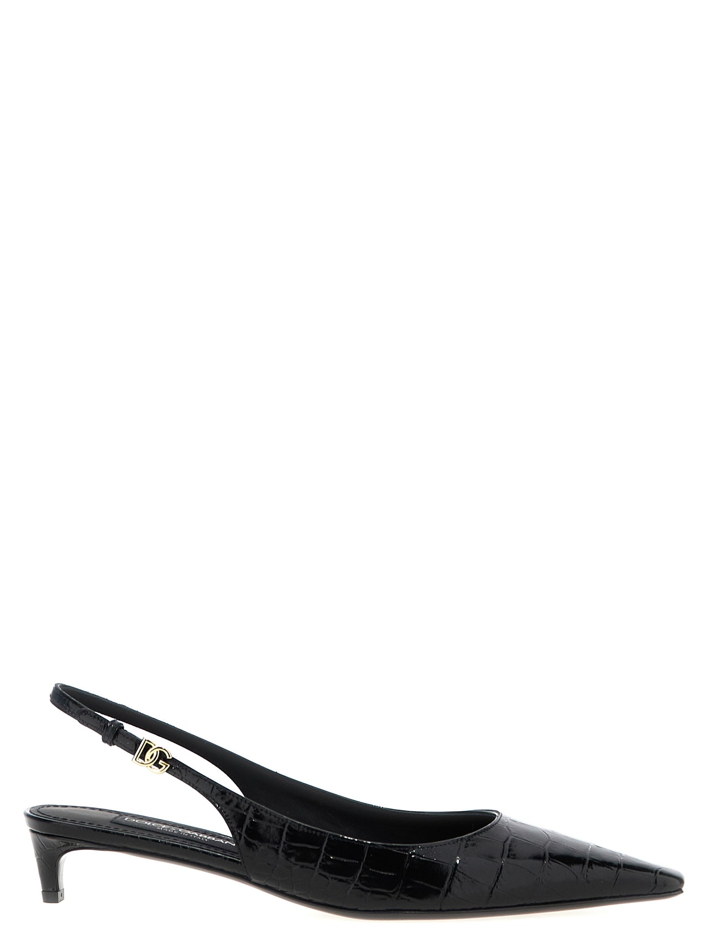 Low-Heel Mid-Heel Slingback Pumps Heels by Dolce & Gabbana for women in crocodile calfskin leather black & print features an effortlessly chic silhouette from the Women's Crocodile Calfskin Leather Low-Heel Mid-Heel Slingback Pumps Heels collection, showcasing a low-heel mid-heel and effortlessly chic for a effortlessly chic look.