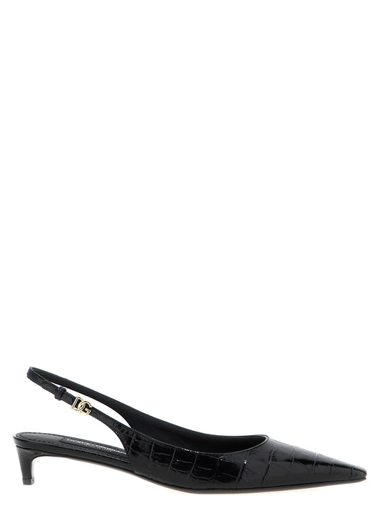 Low-Heel Mid-Heel Slingback Pumps Heels by Dolce & Gabbana for women in crocodile calfskin leather black & print features an effortlessly chic silhouette from the Women's Crocodile Calfskin Leather Low-Heel Mid-Heel Slingback Pumps Heels collection, showcasing a low-heel mid-heel and effortlessly chic for a effortlessly chic look.