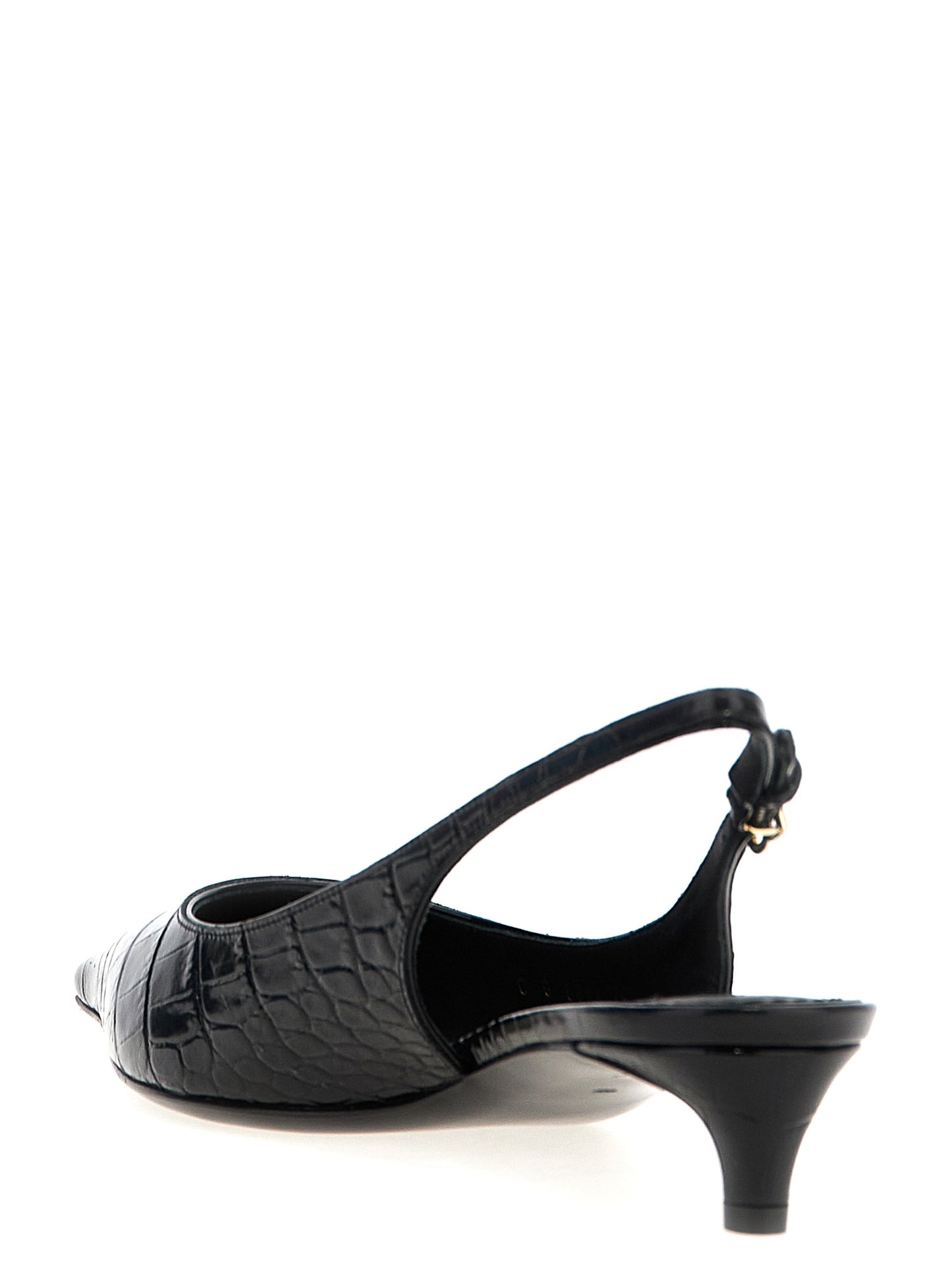 Low-Heel Mid-Heel Slingback Pumps Heels by Dolce & Gabbana for women in crocodile calfskin leather black & print features an effortlessly chic silhouette from the Women's Crocodile Calfskin Leather Low-Heel Mid-Heel Slingback Pumps Heels collection, showcasing a low-heel mid-heel and effortlessly chic for a effortlessly chic look.